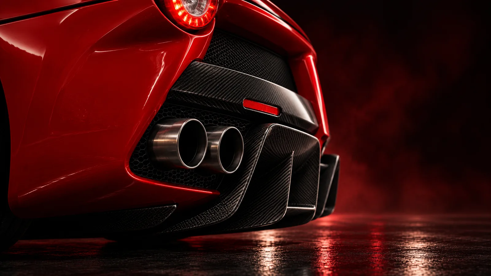 LaFerrari rear exhaust and carbon-fibre aerodynamic details.